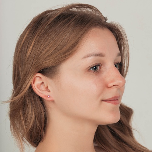 Пусеты Fiore Luna Cubic zirconia Amethyst, SWE0128 AM G фото 2